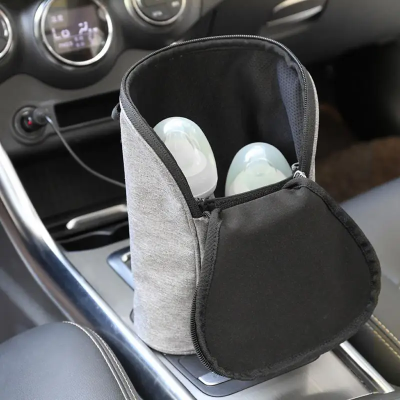 Car USB Baby Bottle Warmer Portable Travel Milk Warmer Infant Feeding Bottle Heated Cover Insulation Thermostat Food Heater