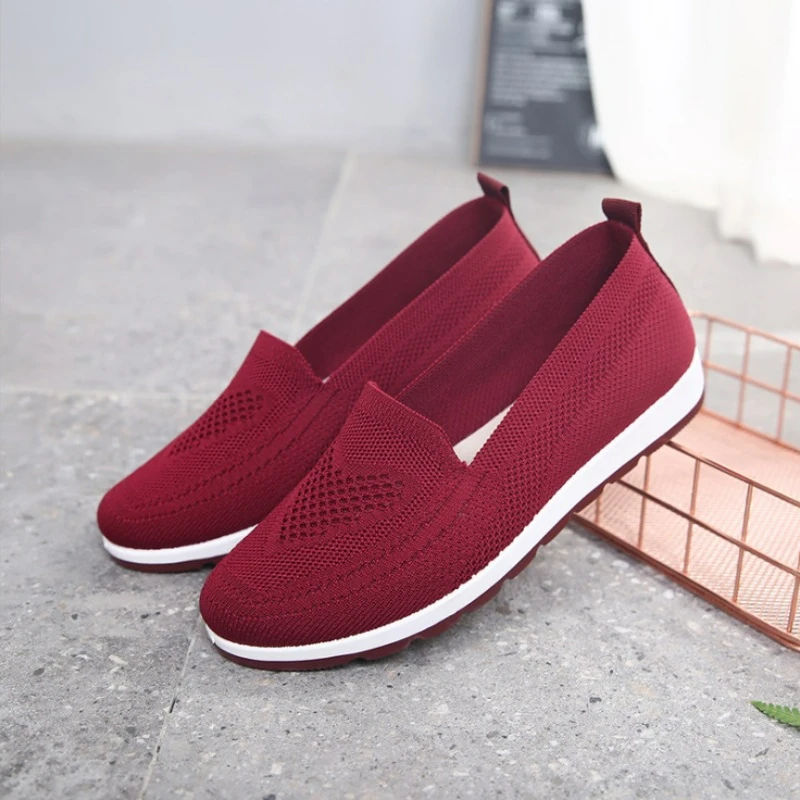women\'s summer sneakers slip on flat shoes Women\'s Casual Loafers walking shoes Female Outdoor Mesh Soft Bottom Sports Shoes