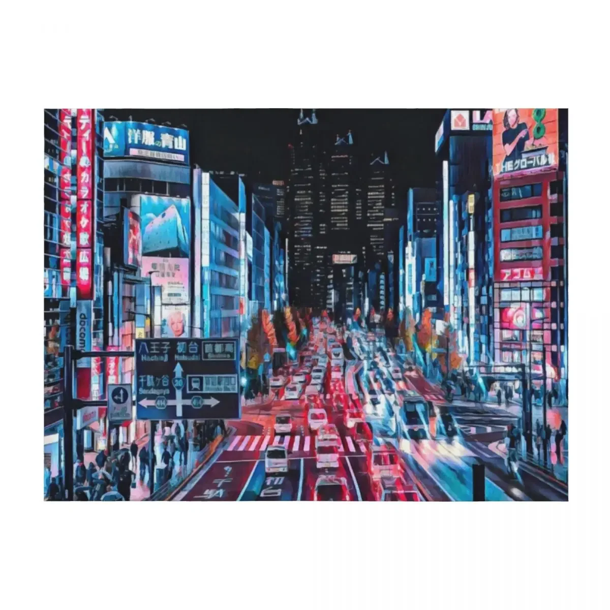 

Tokyo at Night Throw Blanket Flannels Thin Flannel Fabric Blankets For Baby Blankets