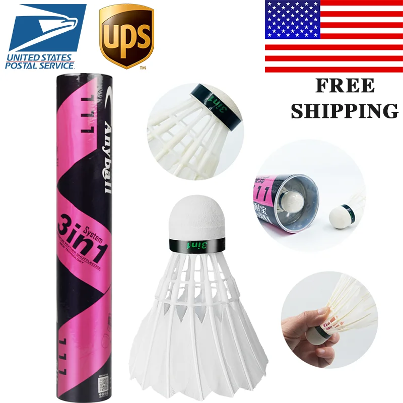 하이브리드 내구성 배드민턴 셔틀콕 12개 세트 이미지