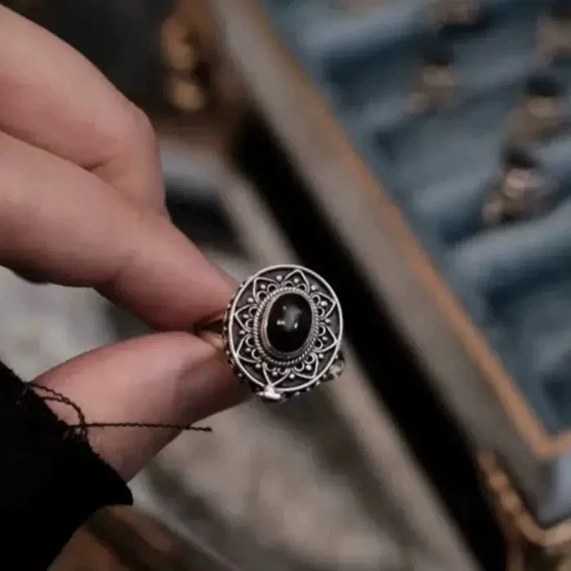 Retro European and American Secret Box Ring for Men Women Trendy Creative Openable Finger Jewelry Star Sun Rings KOFSAC