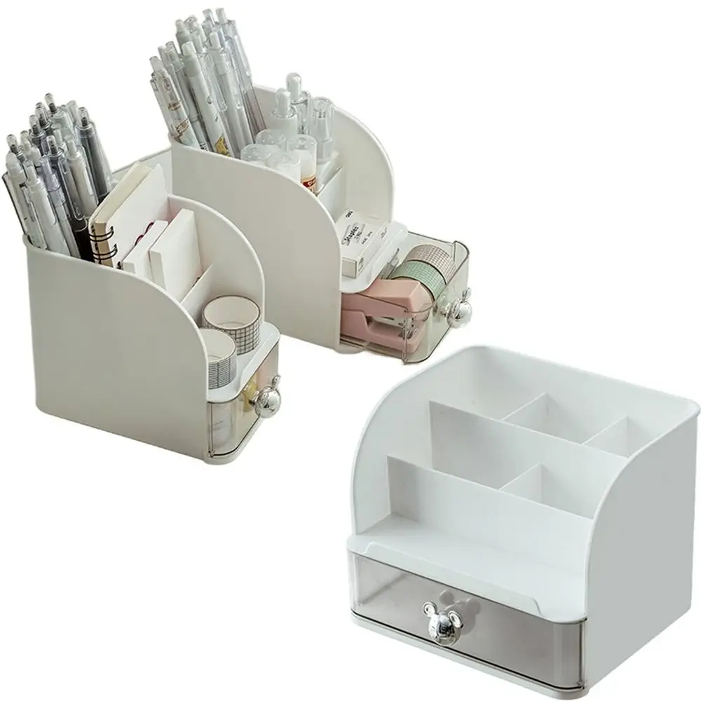 Drawer Desk Organizer Space Saving Multiple Compartments Pencil Pen Holder Sturdy Multi-Functional Stationary Display Shelf Home