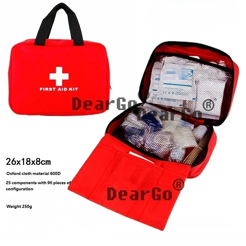 Pro First Aid Kit 25-in-1 98pcs Durable Oxford, Multi-Scene Trauma & Emergency Care for Car Travel Home, Prepared with Care