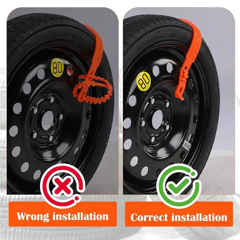 12 Pcs Heavy Duty Anti Skid Snow Tire Chains, Winter Snow Tracks With 2 Gloves And 1 Hook, Emergency Car Tire Grip