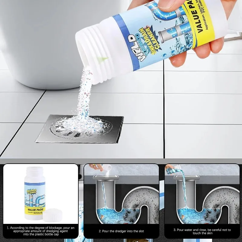 110g Powerful Sink Drain Cleaners Portable Powder Cleaning Tool Super Clog Remover Powder Agent for Kitchen Toilet Pipe Dredging view 2