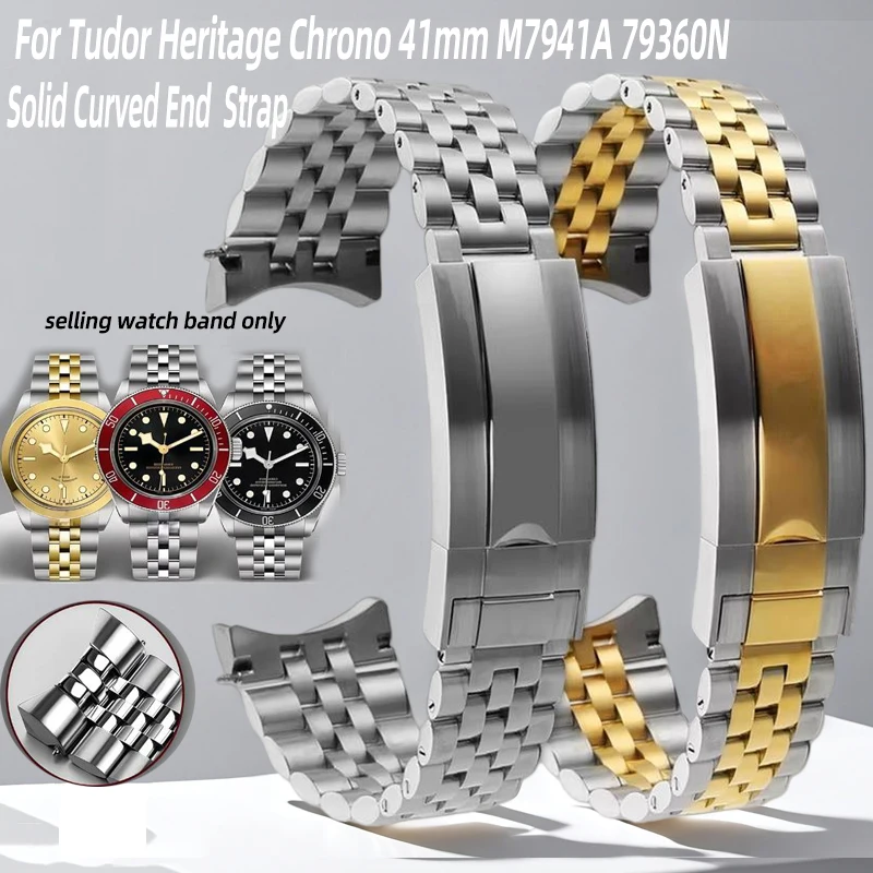 20-21-22mm-cinturino-con-estremita-curva-solida-per-tudor-heritage-chrono-41mm-m7941a-79360n-cinturino-in-acciaio-inossidabile-massiccio-catena-per-orologio-da-uomo