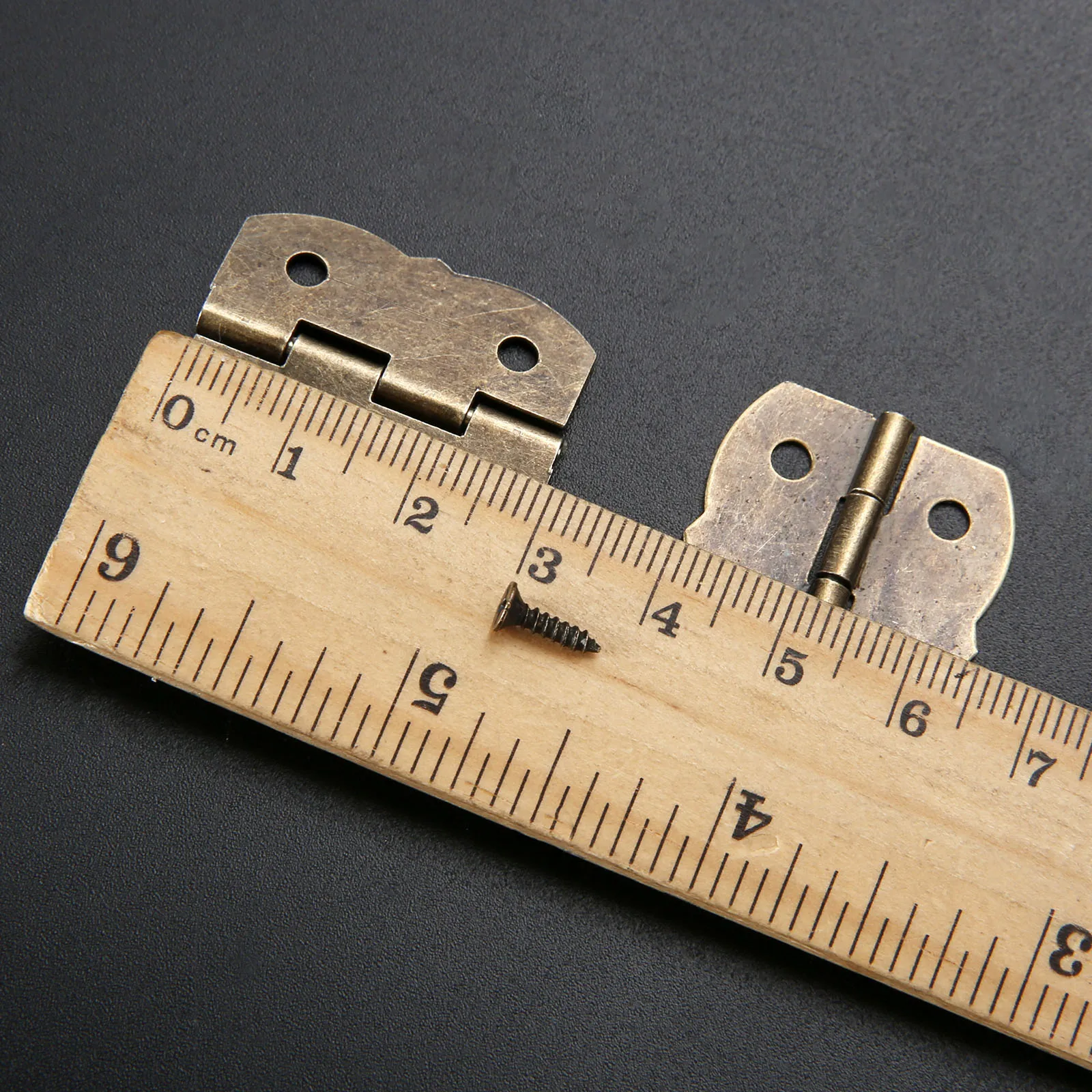 10 Stück 30 x 25 mm Scharniere, perfekt für Koffer, Vintage-Schmucktruhe, Kleiderschrank, Schrank, mit Schraube, Zinklegierung, Antik-Bronze/Gold/Silber