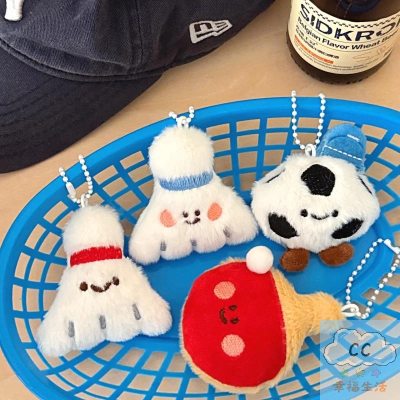 الرياضة تحت عنوان أفخم المفاتيح الديكور لطيف كرة القدم مضرب تنس الطاولة تصميم، Kawaii محشوة دمية قلادة لحقيبة ديكور هدية