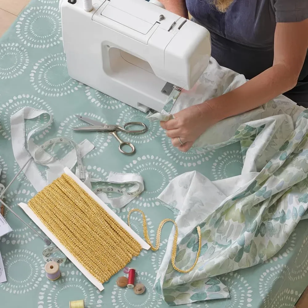 27.3 ياردة معدنية الأعرج جديلة تقليم 1/4 بوصة حريش الزخرفية البوليستر التمرير الخياطة الدانتيل ل زي Crafts بها بنفسك الحرف ديكور