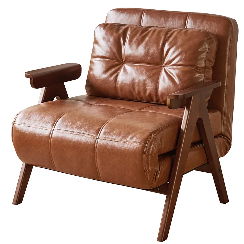 Folding sofa bed dual-purpose, living room balcony multi-function, solid wood expansion bed