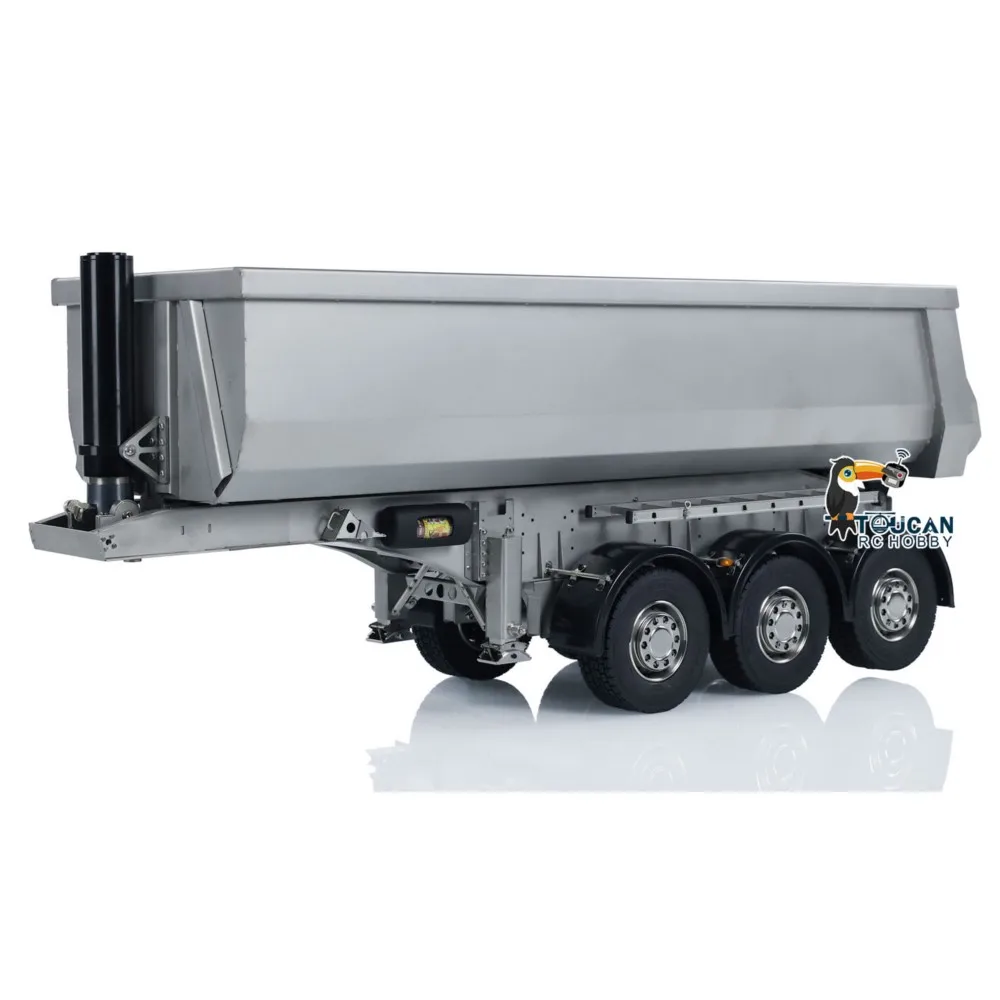 1/14 Metal 3 ejes acabado hidráulico RC remolque volquete repuestos para juguetes Control remoto Tractor camiones coches vehículo TH23565