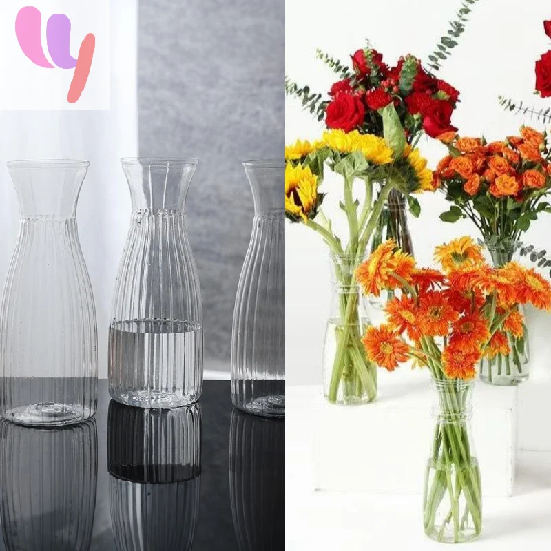 Einzigartige transparente Kunststoffvase im nordischen Stil, perfektes Hydrokultur-Pflanzen- und Blumenarrangement für die Inneneinrichtung