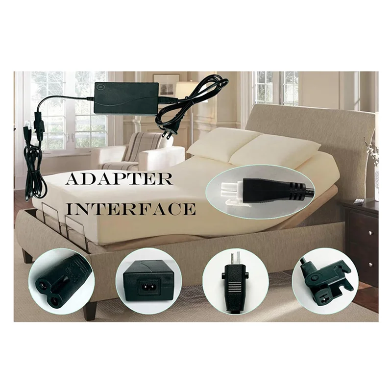 

A69E2X Adjustable Bed Base Power Supply Adapter,Electric Bed Power Supply Replacement Power Cord Kit US Plug