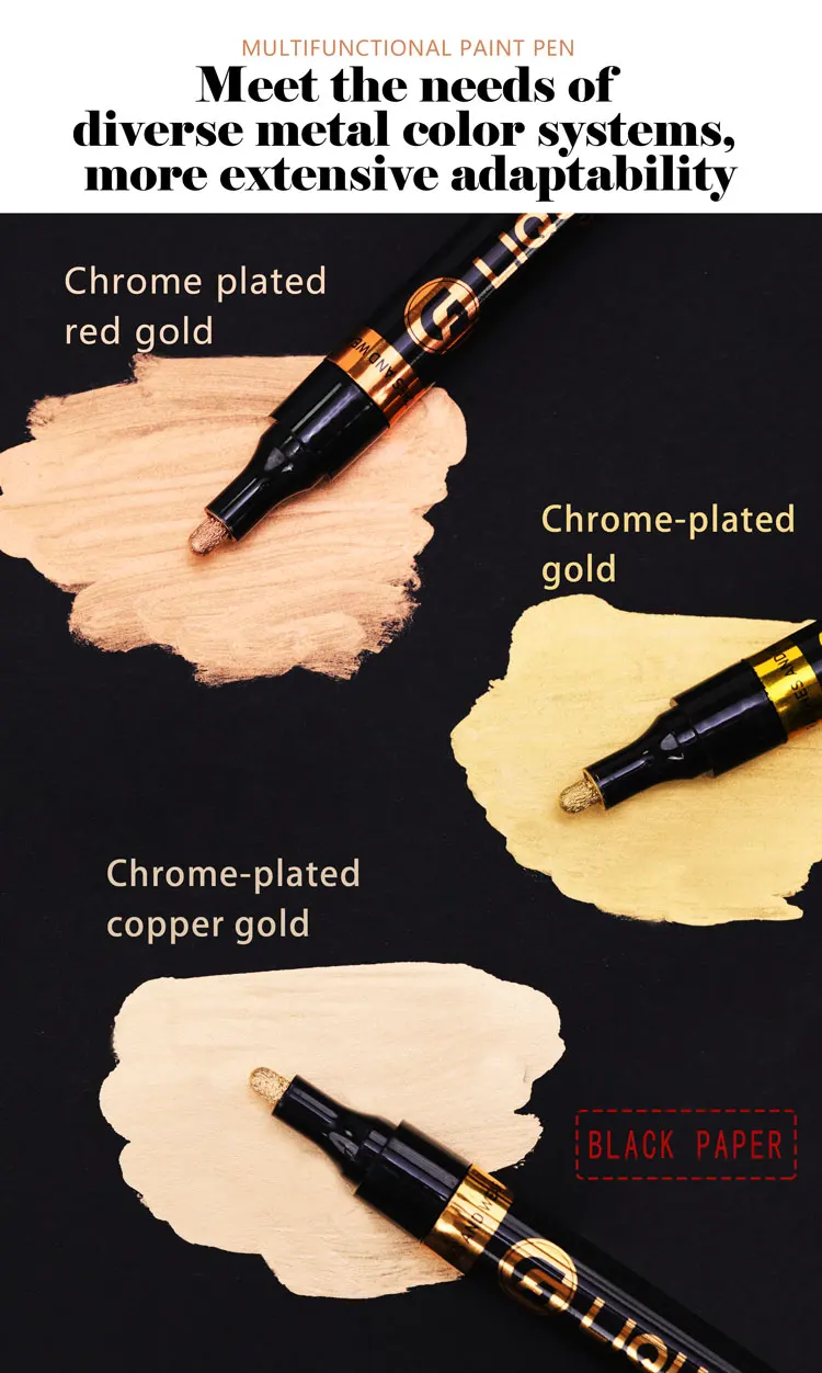 1/2 stücke Spiegel Marker Stift DIY Reflektierende Farbe Stifte Spiegel Marker Chrom Gold SILBER Marker Unterschrift Auto Styling Kunst handwerk – Detail 9