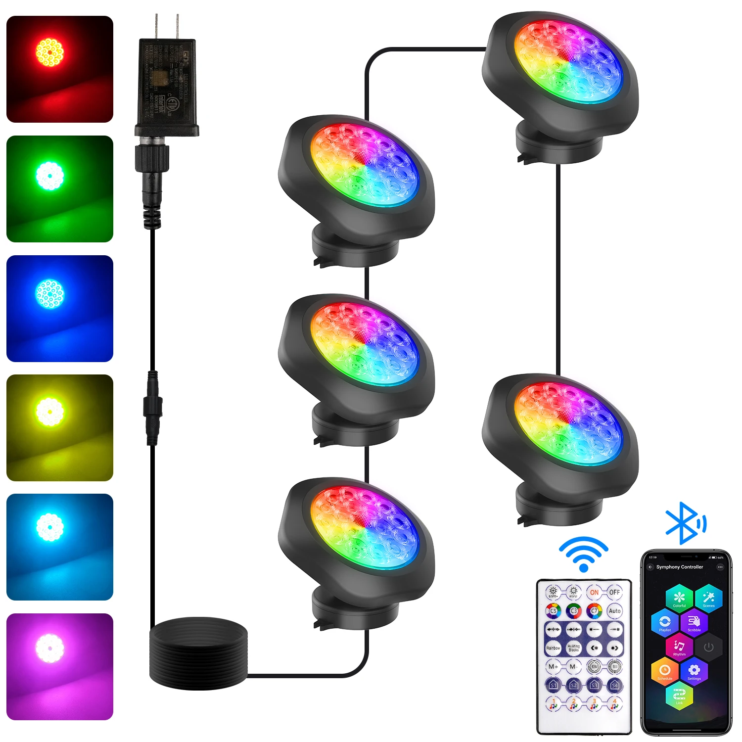 T-SUNRISE 3/4/5/6/10 LED RGB Lichter IP68 Wasserdichte Schwimmbad Licht Unterwasser Lampe Landschaft Scheinwerfer Für Garten APP Fernbedienung 3