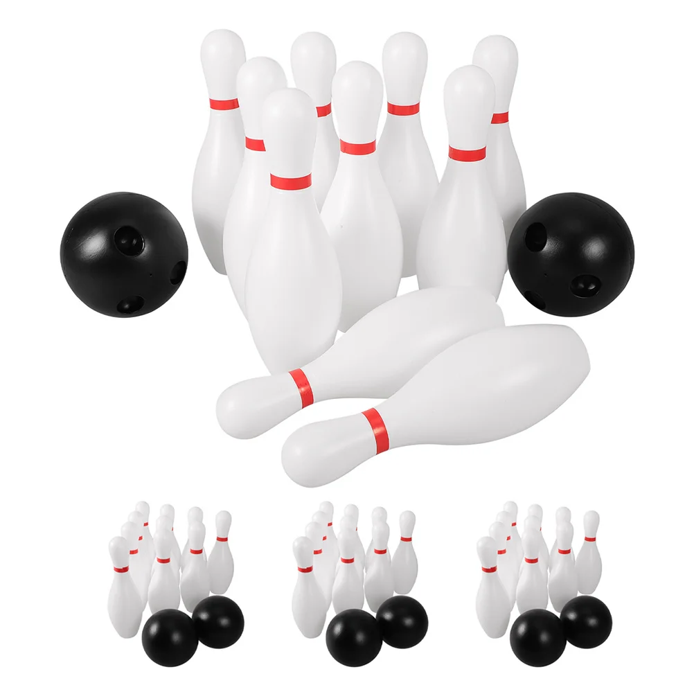 

4Sets Preschool Bowling Game Set Outdoor Activity for Children Lightweight Ball and Pins Kids Party Favors Coordination Skill