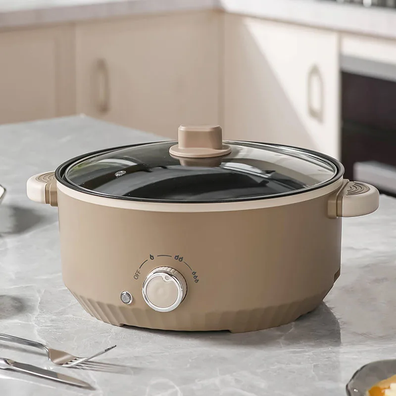 Large capacity household electric cooking pot electric hot pot multi-functional cooking pot dormitory non-stick with steamer