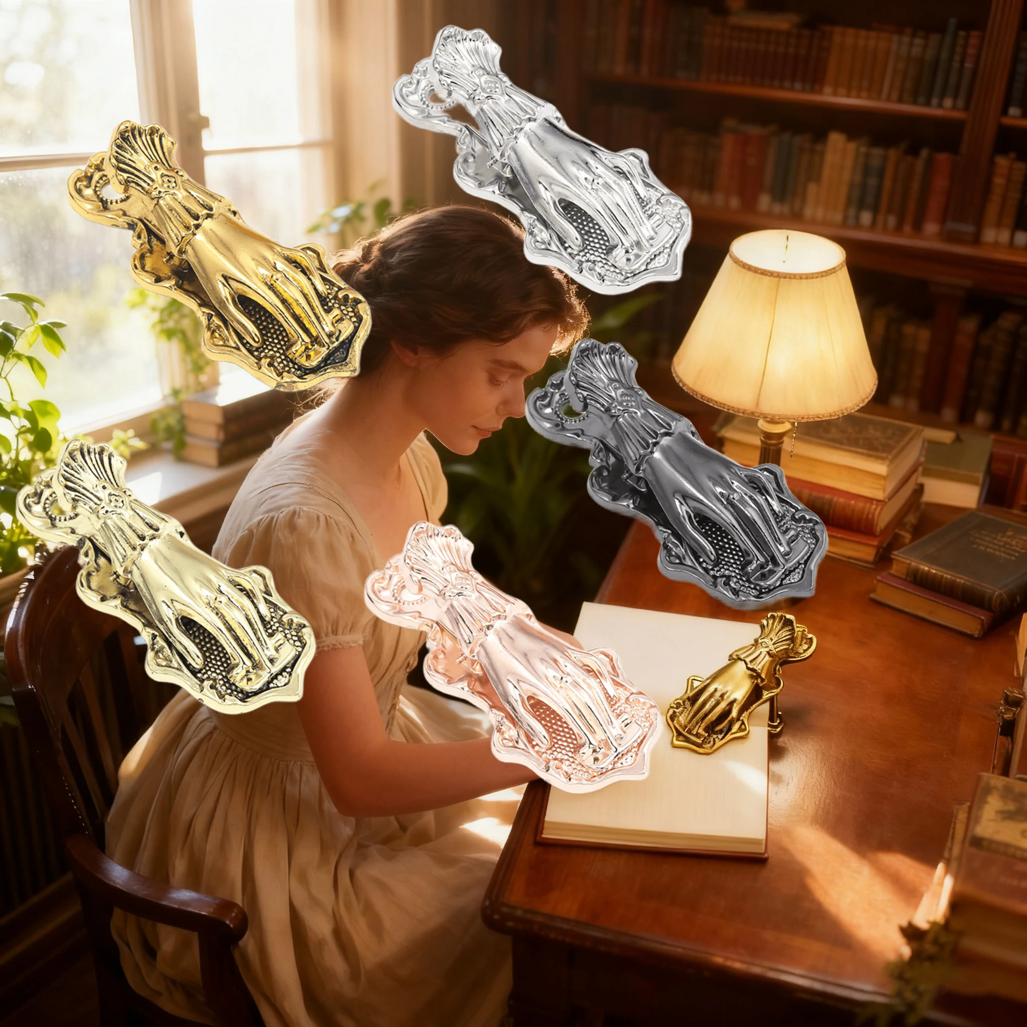 The Hands of Lady Clip Clamp Bookmark Creativity Elegance Women Hand Metal Book End Stationery Gifts For Men Women Reading Lover