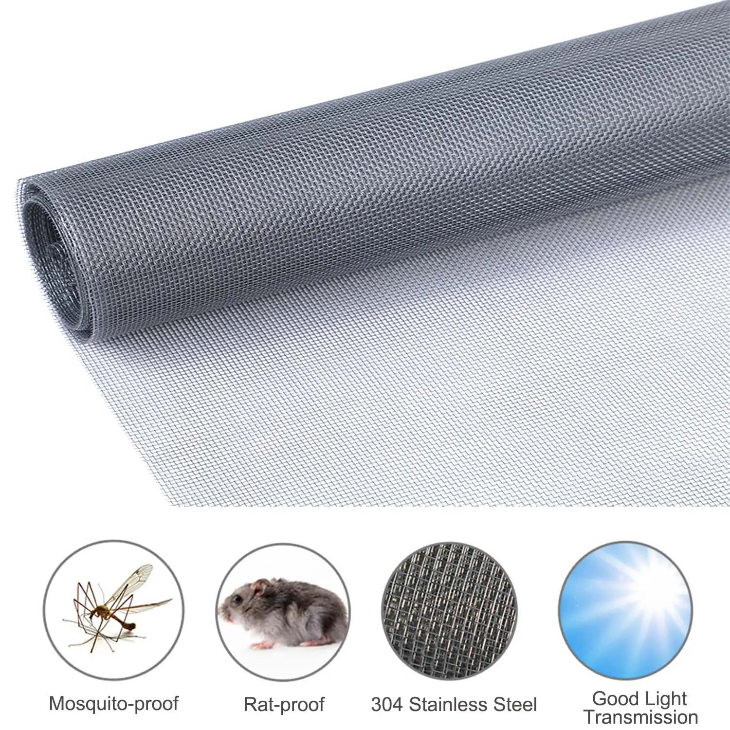 Stainless Steel 304 Balcony Protective Net Household Mesh Soft Fine Wire Mesh Small Hole Screen Window Mosquito and Mouse Proof