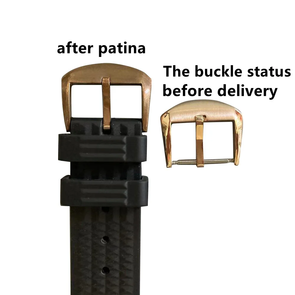 Proxima Bronze CuSn8 Watch Band Buckle 18mm 20mm Men Straps Patina Pin Buckles for Leather Strap Watch Clasp Accessories