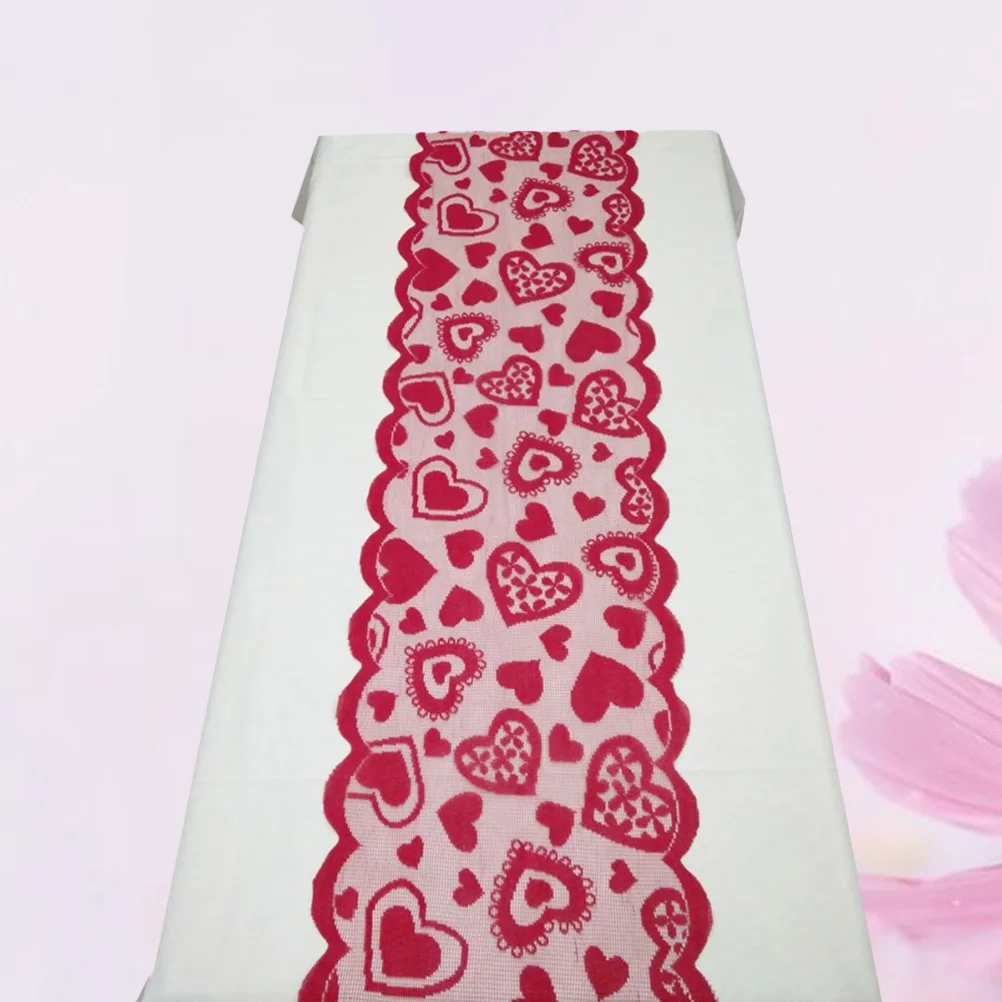 Party Tablecloth Decoration Tablecloths Christmas Hollow Lace Flag Heart Red Love