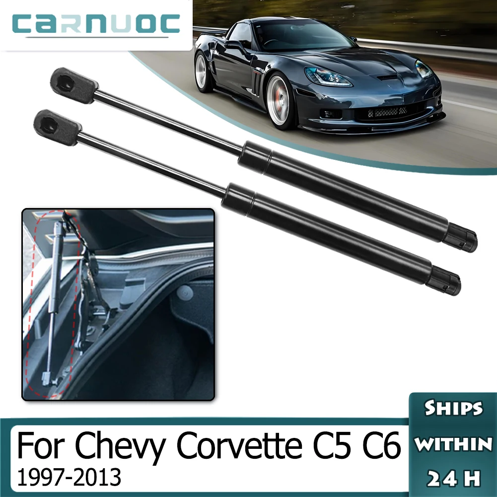 2 Stück Heckklappen-Gasdruckfedern, Heckklappen-Hebestützen, Stoßdämpfer, Autozubehör für Chevy Corvette C5 C6 1998-2013