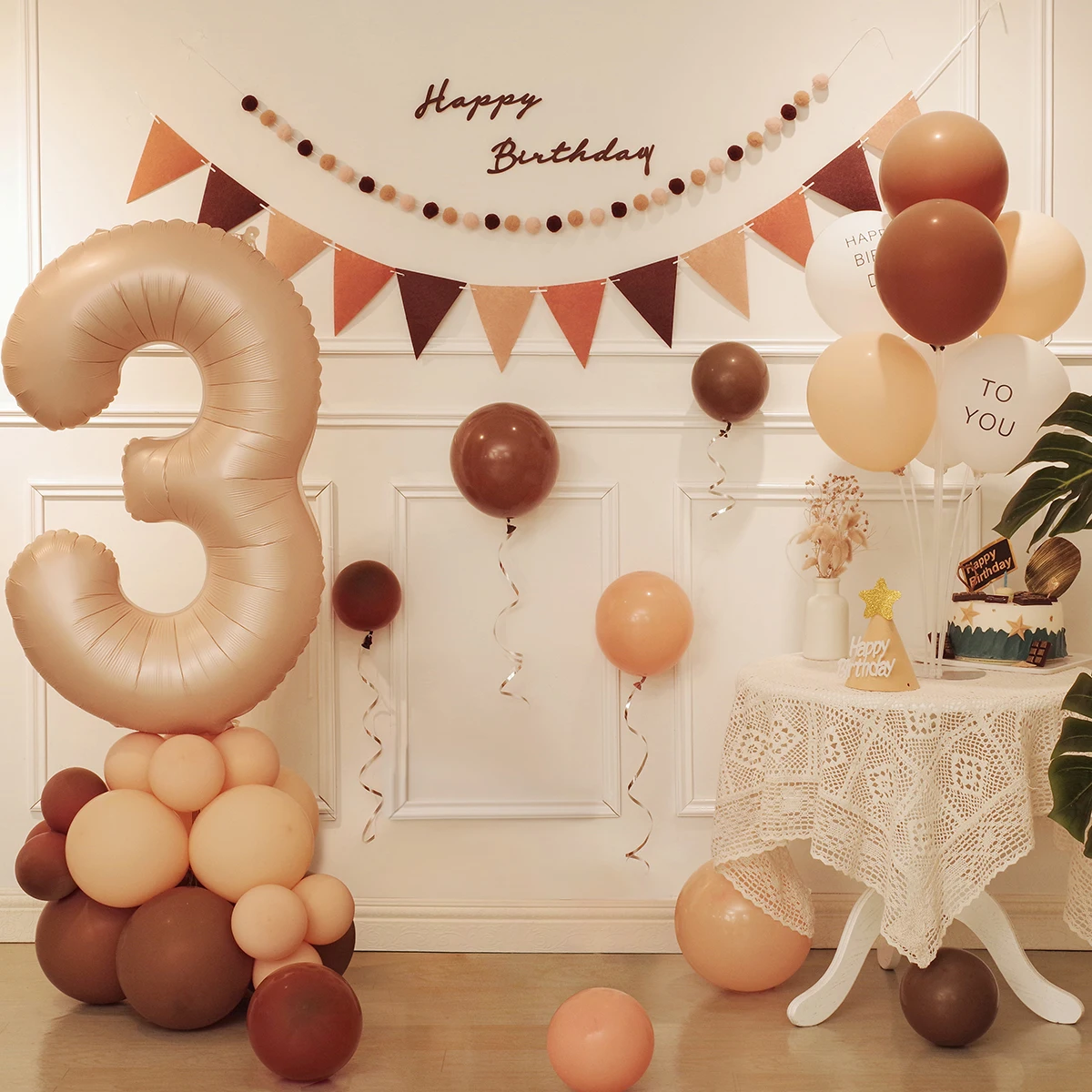 42pcs Retro birthday balloon party decoration set