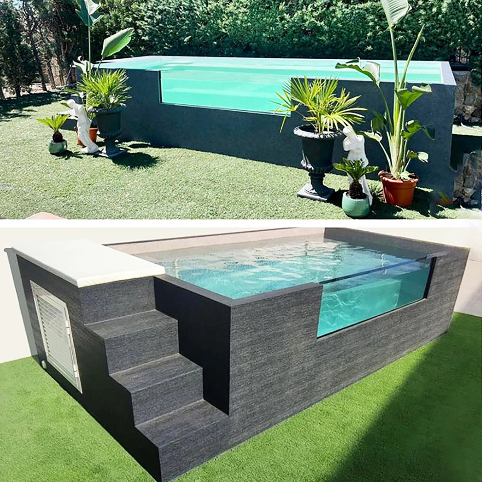 Container Swimming Pool 20ft 40ft Heavy Duty Steel Structure Residential Commercial Hotel Rooftop Endless Spa Plunge Pool