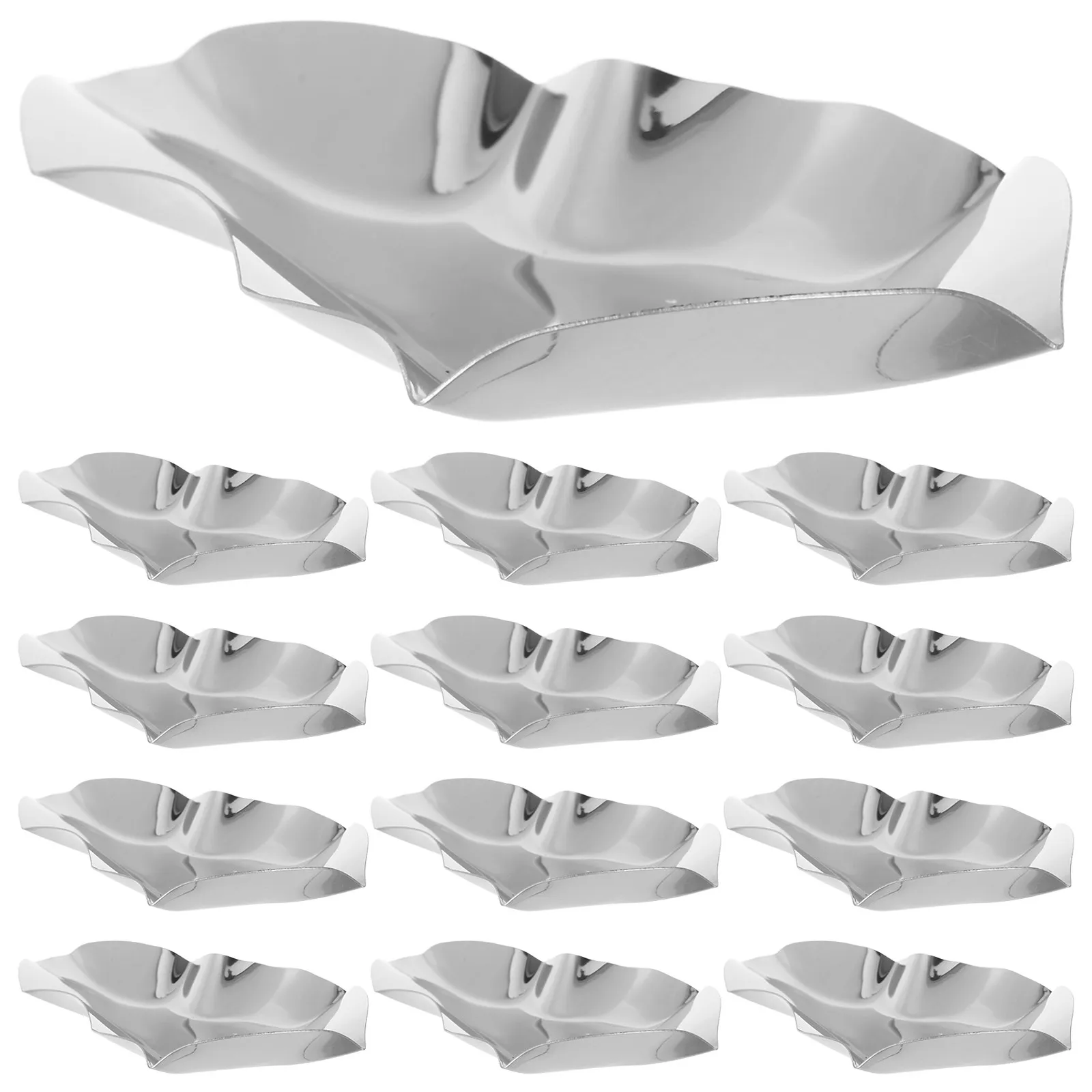 20Pcs Stainless Steel Seafood Tray Oyster Pan for Grilling Baking Steaming Escargot Snail Dish Barbecue Plate Sauce Dipping