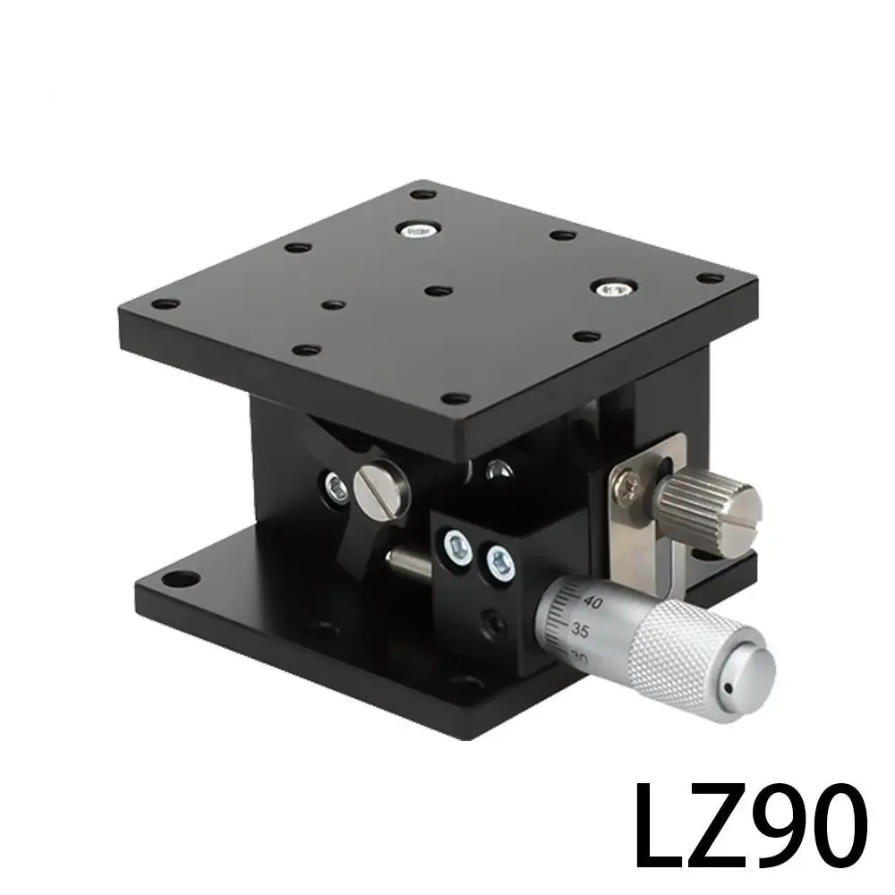 LZ90 90*90mm Z Axis Micrometer Drive Black Anodized Assembled Aluminum Adjustable Sliding Table Manual Positioning Stage