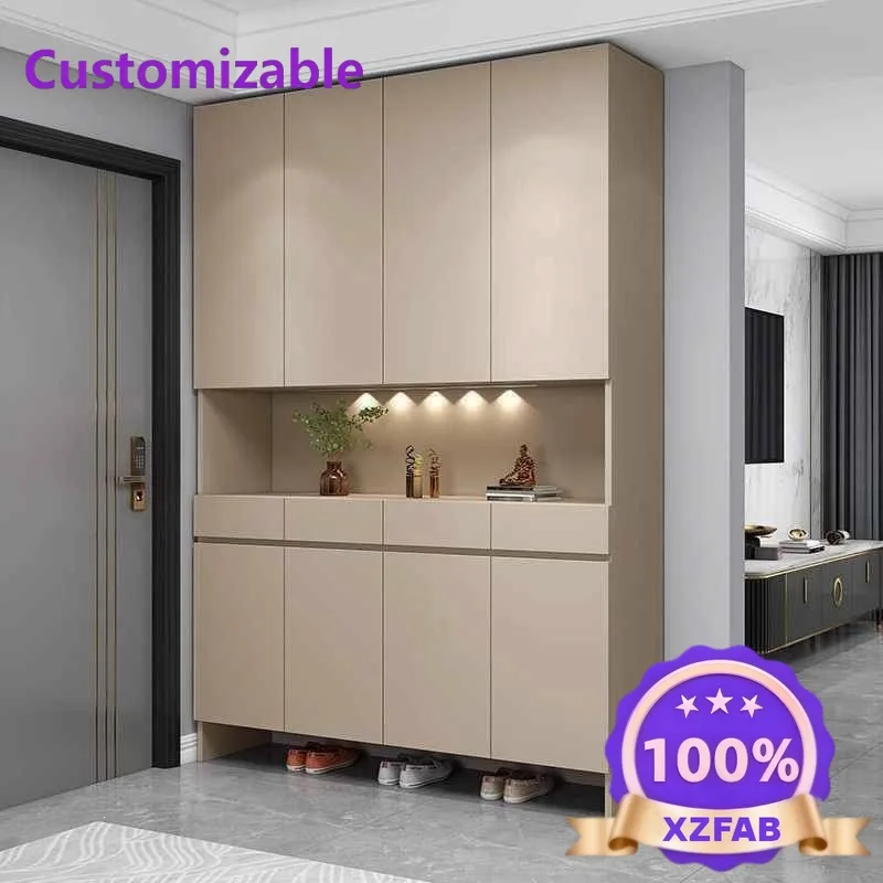 Factory Direct 2026 integrated stool against wall at the entrance of the home, coat cabinet can be seated into