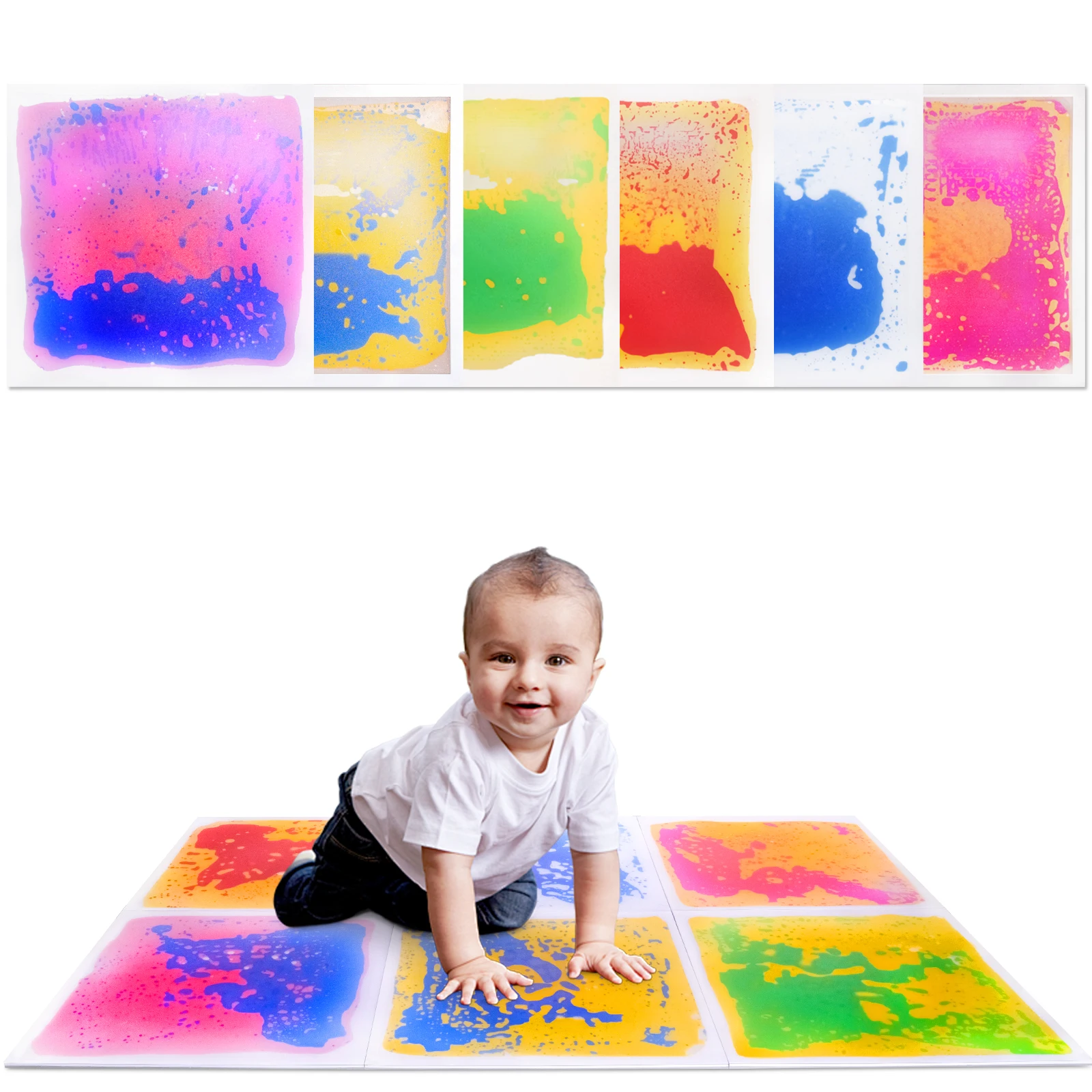 Sensorische Balance-Sensorische Pads, Boden für Schrittzonen, sensorische Squish-Fliesen, farbige sensorische Fliesen, sensorische Hopscotch-Fliesen