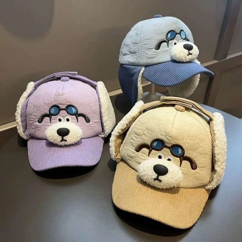 Wallace&Gromit Children's Cartoon Hat Girls' Ear Protection Lei Feng Hat Windproof Peaked Hat Boys' Warm Outdoor Winter Style