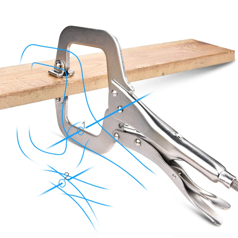 Hand Tool Fix Plier Pincer Tong Tenon Locator C Clamp weld Clip Woodwork Pad Wood Work Alloy Steel Grip Vise Swivel view 4