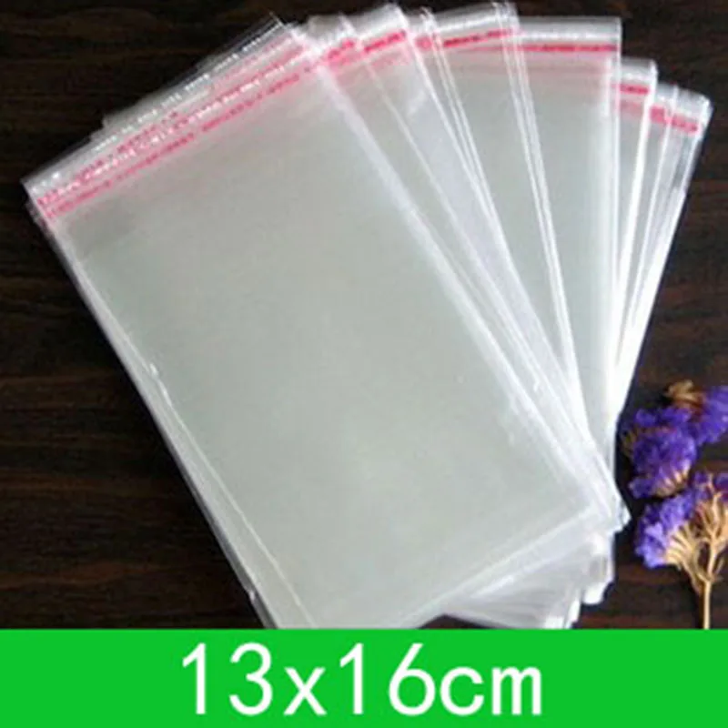 1000pcs 13x16cm Transparent Self Sealing Poly OPP Plastic Bags Jewelry Gift Adhesive Cookie Candy Packaging Cellophane Bag