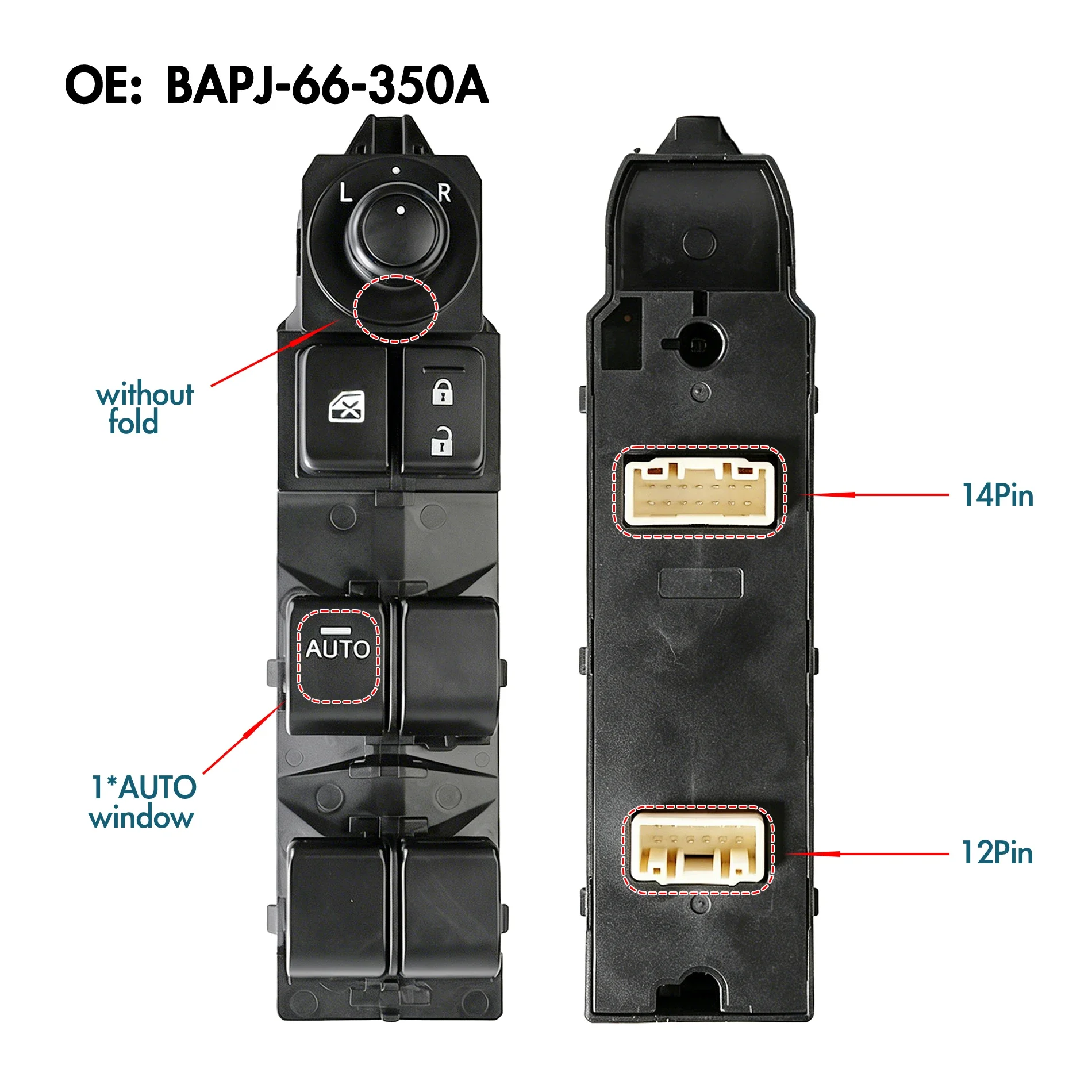 For Mazda 3 2017,Front Left Electric Power Window Switch Lifter Control Button Glass Regulator Car Accessories BAPJ-66-350A 3