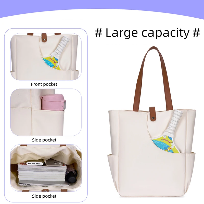 Pickleball Bag Racket Handbag Large Capacity Sports Shoulder Bags Multifunctional Pack Outdoor Fitness Tote with Paddle Pocket