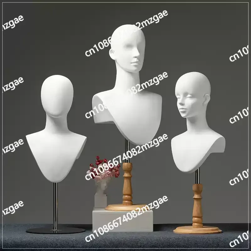 Cosplay Wig Display Mannequin Head Model White Dummy Stand for Hats Necklaces Scarves Showcase