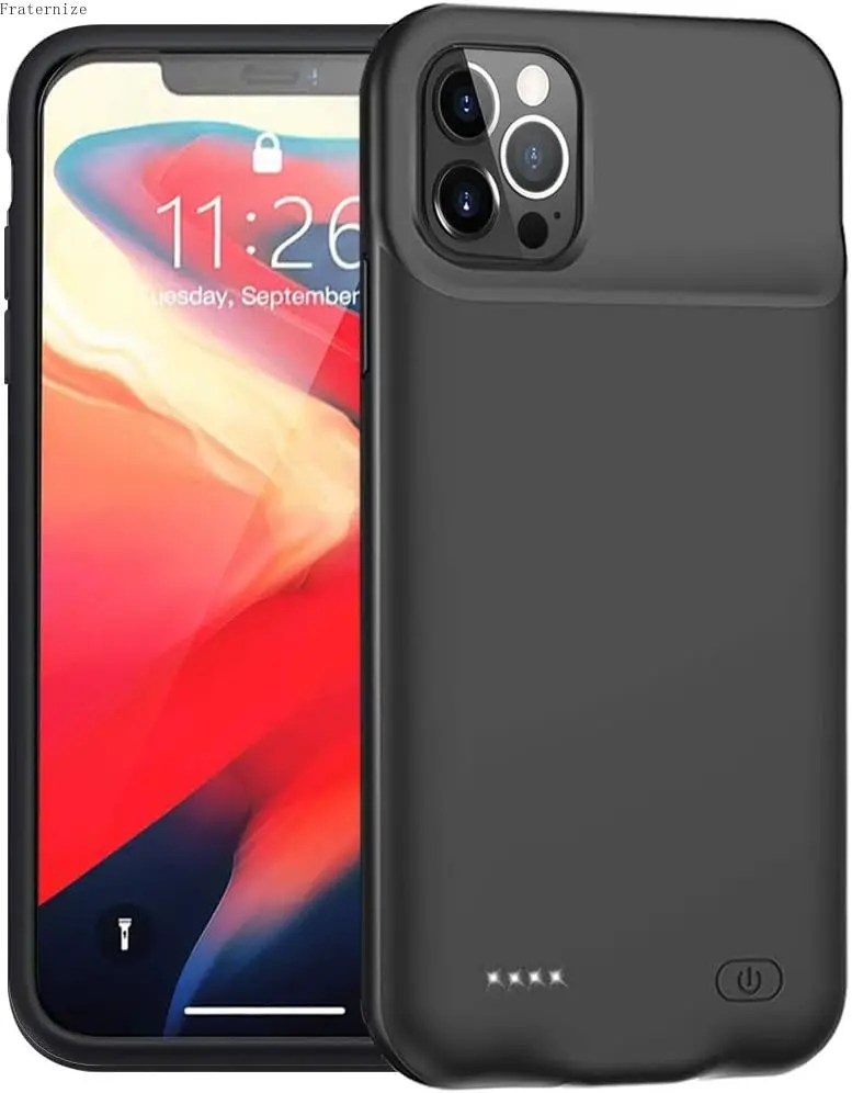Battery Case for iPhone 12/12 Pro 7000mAh Ultra Thin Portable Smart Charging Case Rechargeable Extended Battery Charger Case