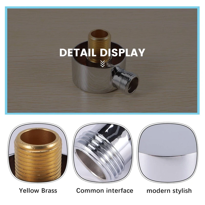 Wall Supply Elbow,Brass Round Wall Mount Shower Hose Connector Accessories G1/2Inch Water Outlet For Shower