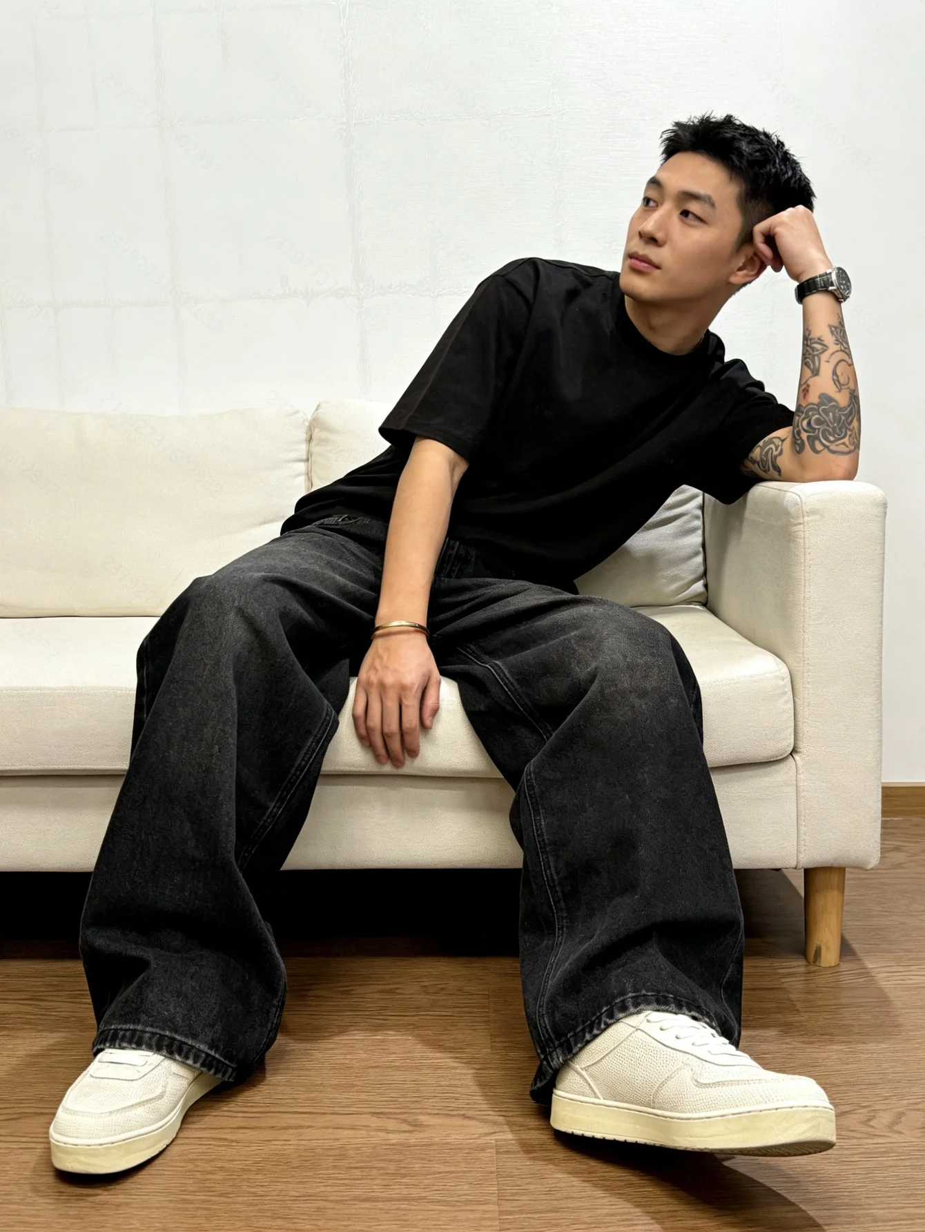 Men's Wide-leg Jeans For Daily Dating Perfect Gift No Accessories Included