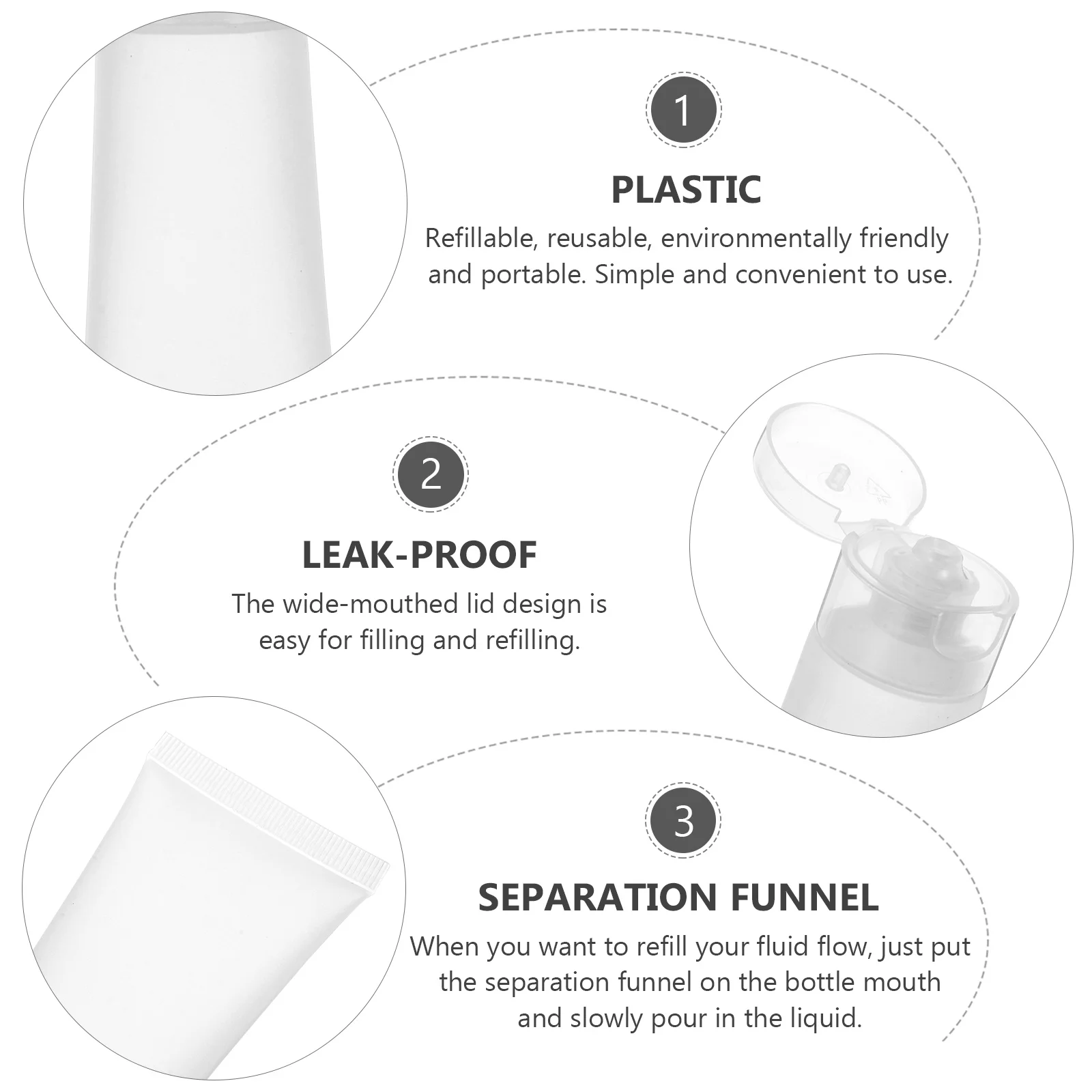 

12Pcs 50G Travel Empty Bottles Sturdy Makeup Subpackaging Bottle Set for Cosmetics Sunscreen Hand Cream Lightweight Toiletries