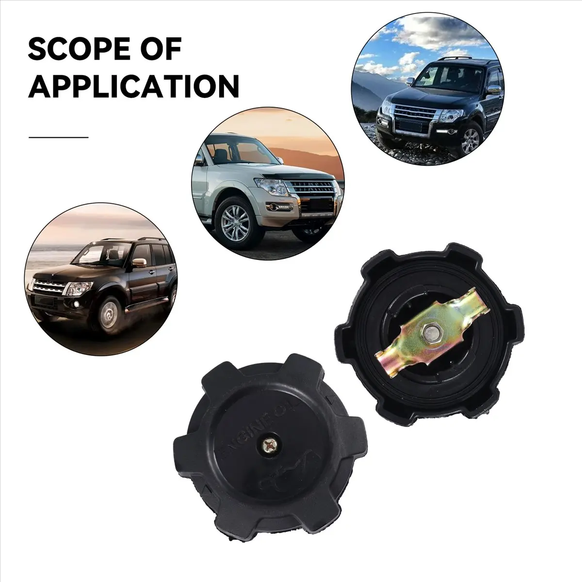 #01Z Engine Oil Filler Cap for Mitsubishi Shogun Pajero MONTERO IO Lancer,MD132260,(black)