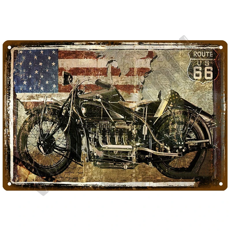 Retro Route 66 Metal Sign Shabby Chic Tin Sign Plates For Wall Home Craft Cafe Music Bar Garage Decoration Vintage Poster Decor
