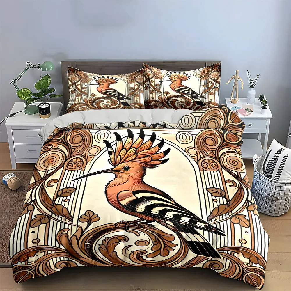 

"Vintage Bird Art Decor Set" Bedding Set with 1 Duvet Cover 2 Pillowcases Single Double King Queen, Gift