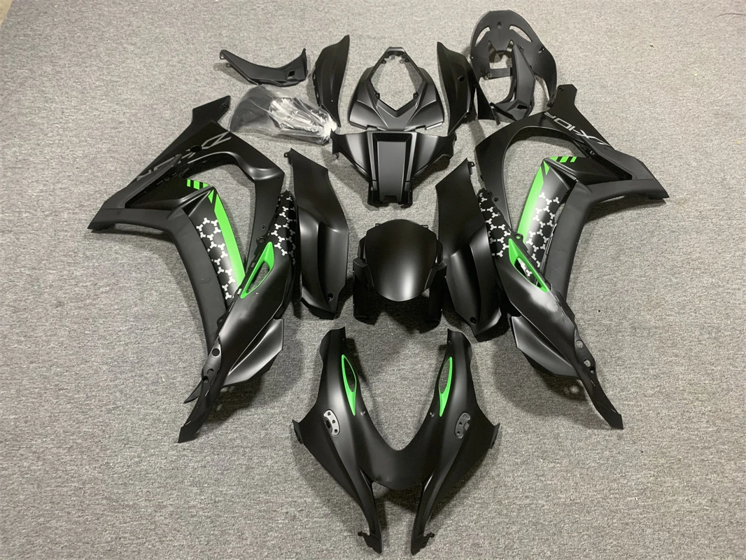 

А/новый комплект обтекателей для мотоцикла из АБС-пластика, подходит для Kawasaki Ninja ZX10R 2016 2017 2018 2019 ZX-10R, комплект кузова на заказ, черный матовый