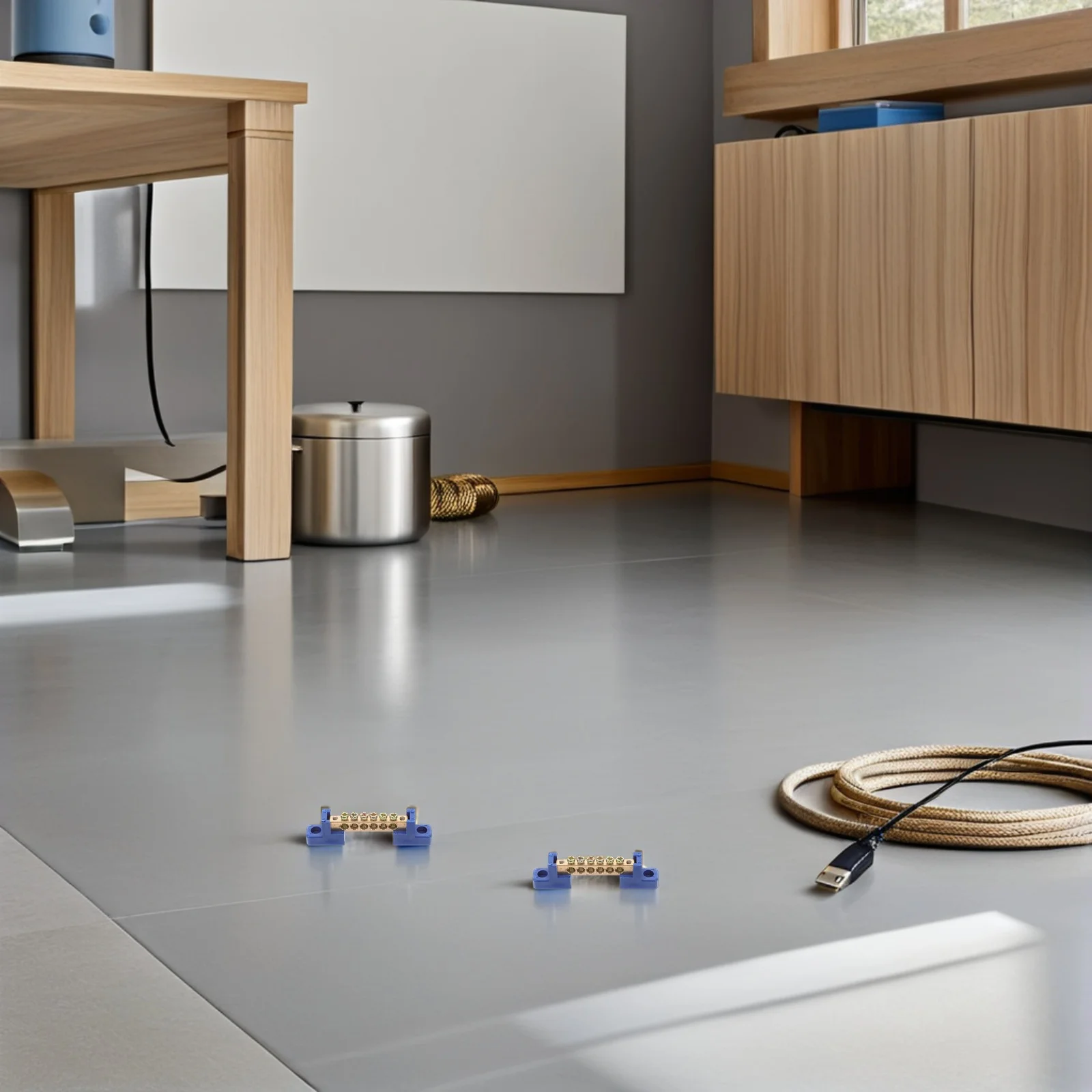 

4pcs Copper Terminal Block 6-Position Grounding Bar High Conductivity For Electrical Projects Terminal Block Strip Electrical