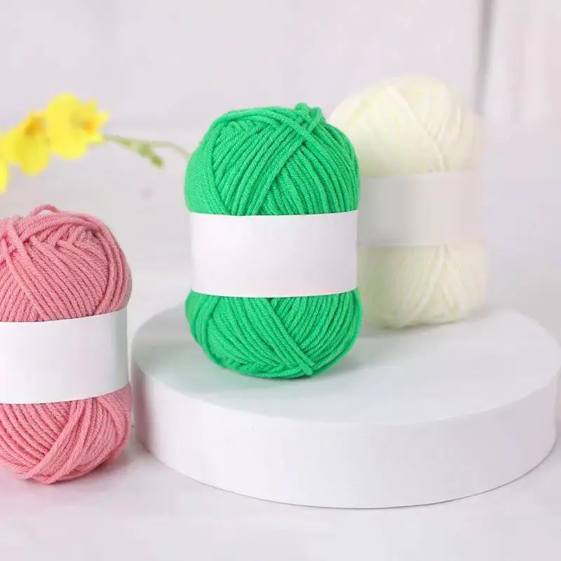 25g Soft Milk Cotton Knitting Yarn Anti-Pilling High Quality Knitting 4ply Cotton Yarn For Crochet Scarf Sweater Hat Doll Craft