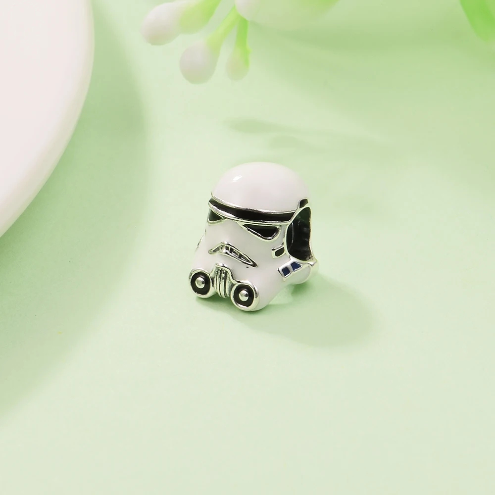 2022 Mother's Day Stormtrooper Helmet Charm 925 Silver Fits Original Bracelets DIY Woman Beads For Jewelry Making