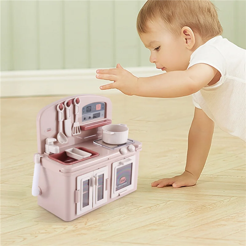 Zestaw symulacyjny: kuchenka, lodówka, małe sprzęt AGD do domu dla dzieci, zestaw kuchenny dla chłopców i dziewcząt B05C-YH189-1S